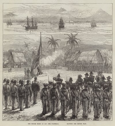 The British Fleet at San Jose, Guatemala, saluting the British Flag by Sir John Charles Robinson